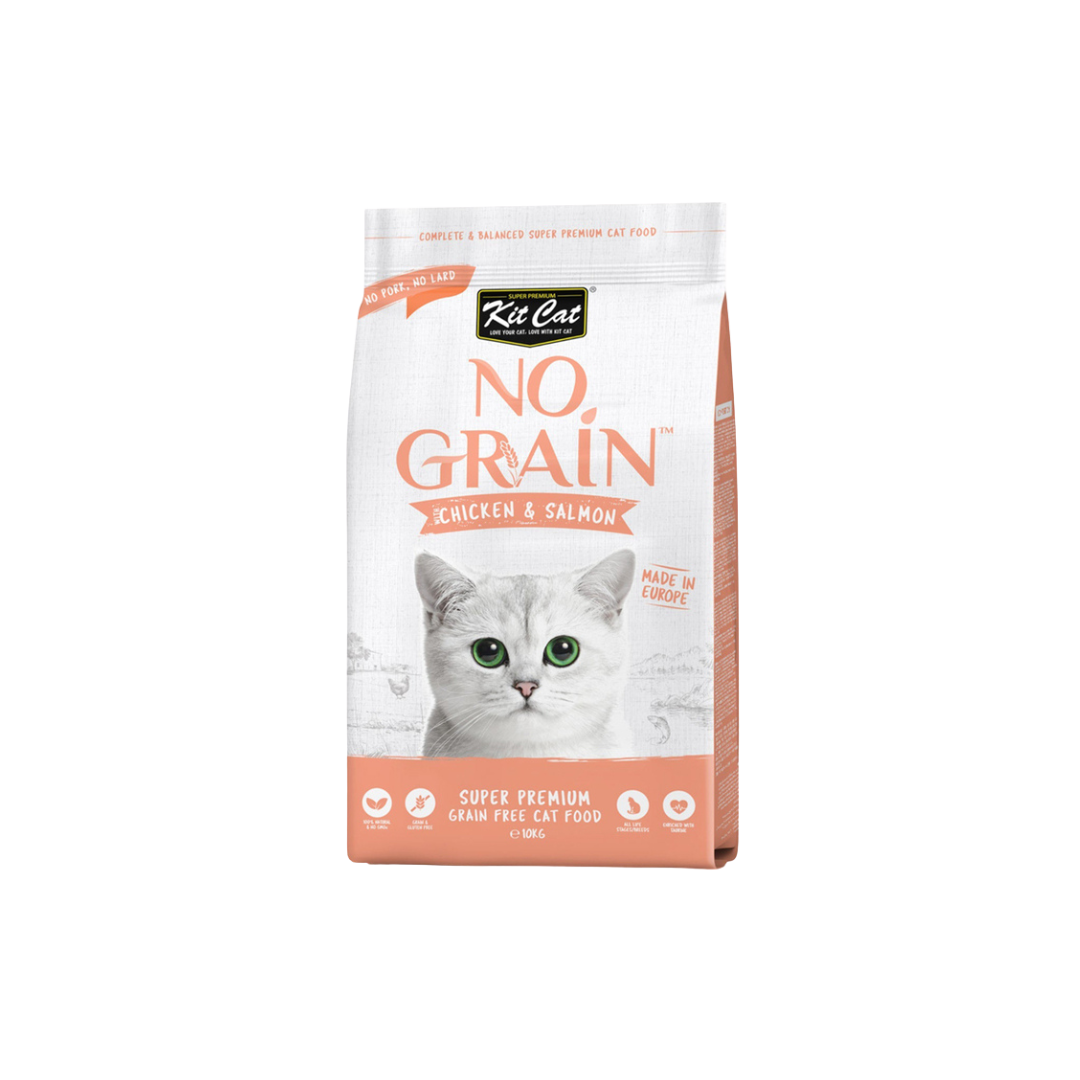 Kit Cat No Grain Super Premium Cat Food With Chicken Salmon 10Kg