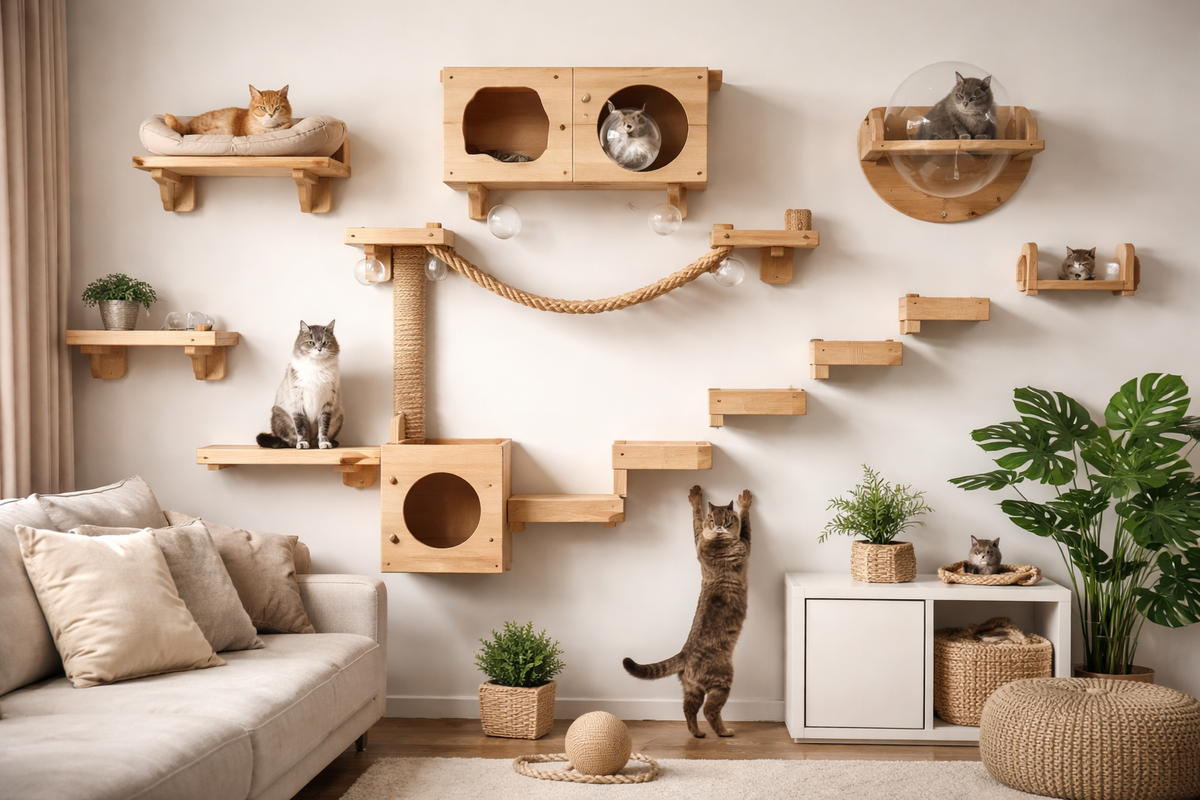 Custom wooden cat house in Dubai designed for comfort and durability