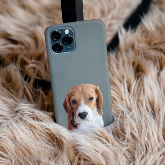 Phone case with a dog's face